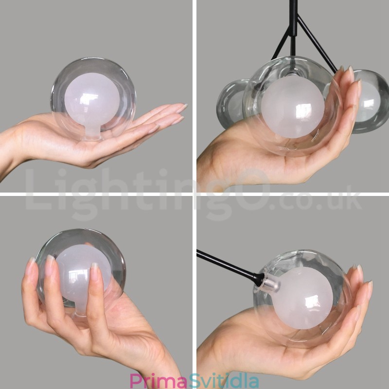 Lustr Magic Bean v severském stylu Malý lustr z čirého průhledného skla Bubble Ball