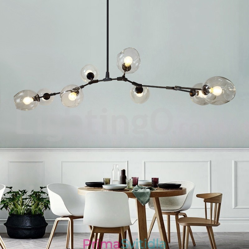 Nordic Modern Magic Bean Glass Lustr Molekulární lustr