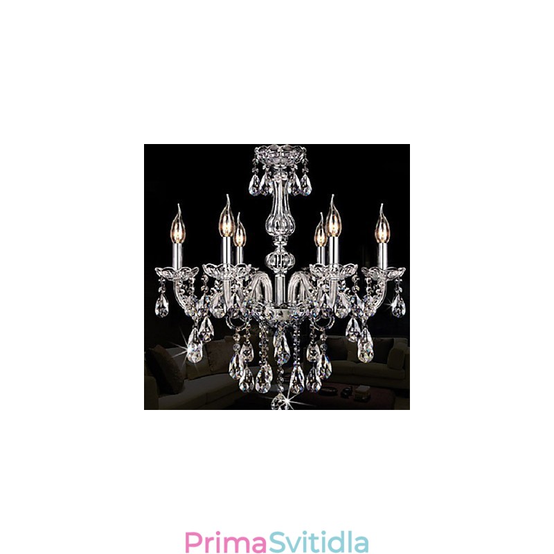 Luxusní lustr se 6 světly se svíčkou