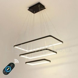Stmívatelné závěsné svítidlo s dálkovým ovládáním, moderní design, tři obdélníky