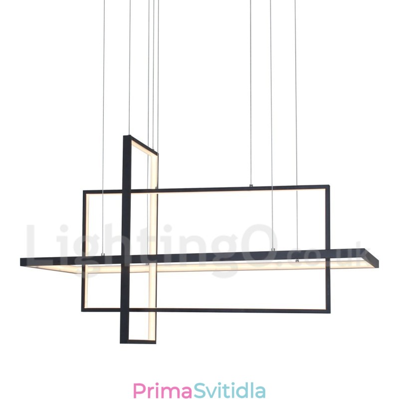 Stmívatelné závěsné svítidlo s dálkovým ovládáním, moderní design, tři obdélníky