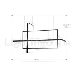 Stmívatelné závěsné svítidlo s dálkovým ovládáním, moderní design, tři obdélníky