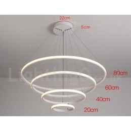 Stmívatelné mimo kruhy Závěsné světlo s dálkovým ovládáním s kroužky moderního designu