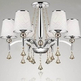 Moderní moderní křišťálový chromový kovový lustr