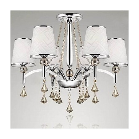 Moderní moderní křišťálový chromový kovový lustr