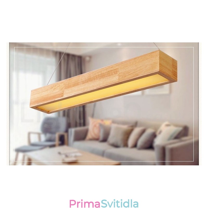 Dřevěné moderní dlouhé závěsné svítidlo