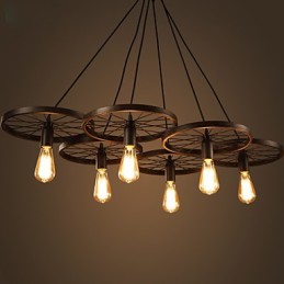 Osvětlení Průmyslový Loft Styl Kovaný železný Lustr Kavárna Kolo Lustr