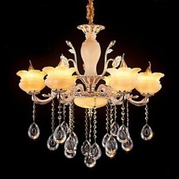 Jade Crystal Závěsná lampa Candle Style Lustr