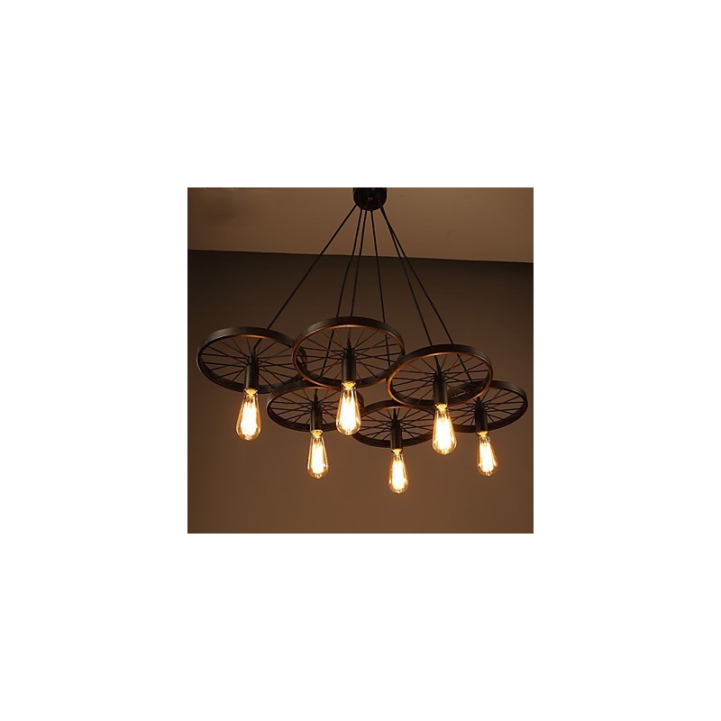 Osvětlení Průmyslový Loft Styl Kovaný železný Lustr Kavárna Kolo Lustr