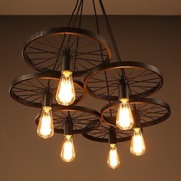 Osvětlení Průmyslový Loft Styl Kovaný železný Lustr Kavárna Kolo Lustr