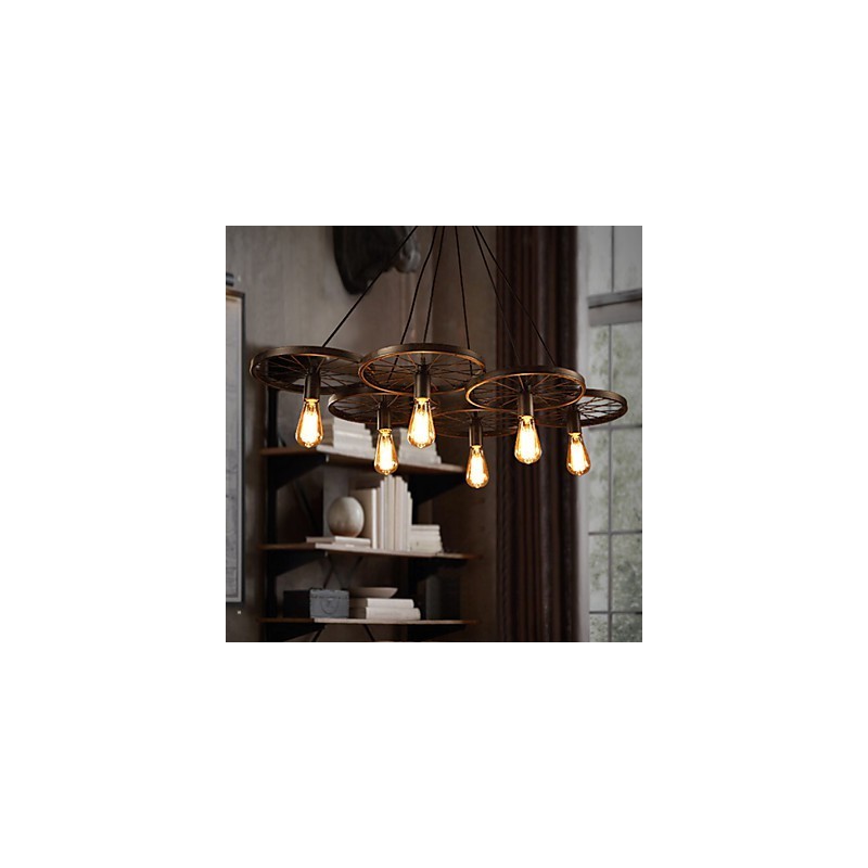 Osvětlení Průmyslový Loft Styl Kovaný železný Lustr Kavárna Kolo Lustr