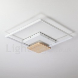 Stmívatelné bílé čtvercové dřevěné stropní svítidlo Ultratenké stropní svítidlo lze také použít jako nástěnné svítidlo