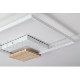 Stmívatelné bílé čtvercové dřevěné stropní svítidlo Ultratenké stropní svítidlo lze také použít jako nástěnné svítidlo