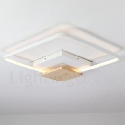 Stmívatelné bílé čtvercové dřevěné stropní svítidlo Ultratenké stropní svítidlo lze také použít jako nástěnné svítidlo