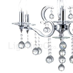 Elegantní chromový křišťálový svíčkový lustr