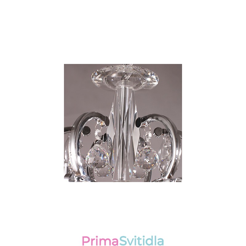 Elegantní chromový křišťálový svíčkový lustr