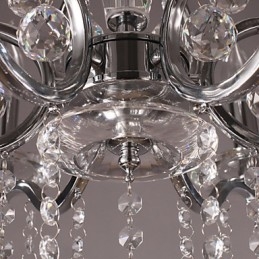 Elegantní chromový křišťálový svíčkový lustr