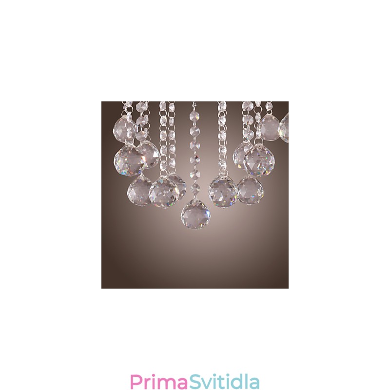 Elegantní chromový křišťálový svíčkový lustr