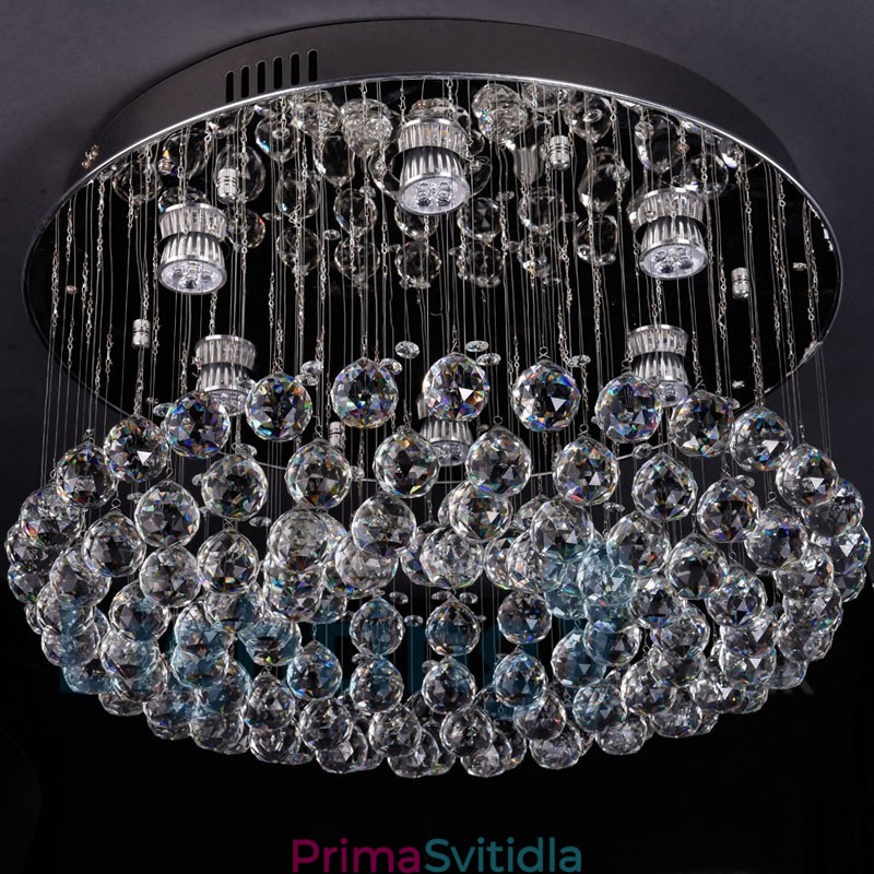 Moderní kulaté zapuštěné stropní svítidlo K9 Crystal