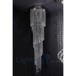 4 x GU10 + 8 x G4 150CM dlouhé křišťálové kapkové svítidlo Moderní křišťálové kulaté stropní podhledové svítidlo K9