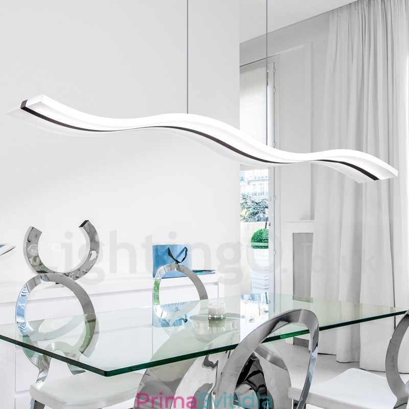 Stmívatelné lineární závěsné světlo s dálkovým ovládáním v moderním designu