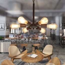 6 Světlý rustikální retro Vintage černý závěsný světelný design