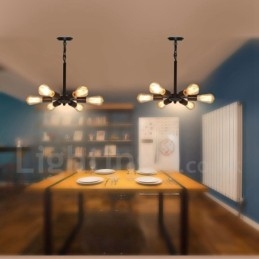 6 Světlý rustikální retro Vintage černý závěsný světelný design