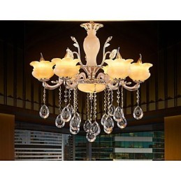 Jade Crystal Závěsná lampa Candle Style Lustr