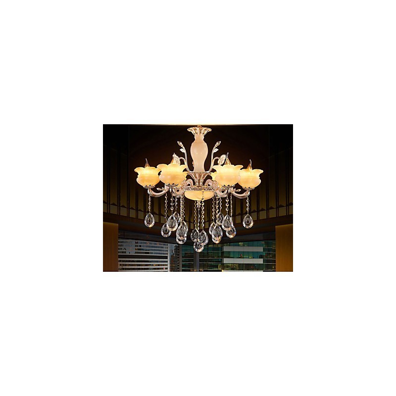 Jade Crystal Závěsná lampa Candle Style Lustr
