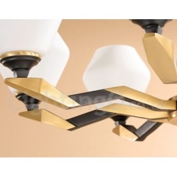 Pure Brass luxusní rustikální retro vintage mosazný závěsný svíčkový lustr se skleněnými stínidly