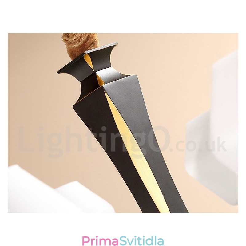 Pure Brass luxusní rustikální retro vintage mosazný závěsný svíčkový lustr se skleněnými stínidly