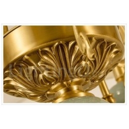 Pure Brass luxusní rustikální retro vintage mosazný keramický závěsný lustr na svíčku s látkovými stínidly