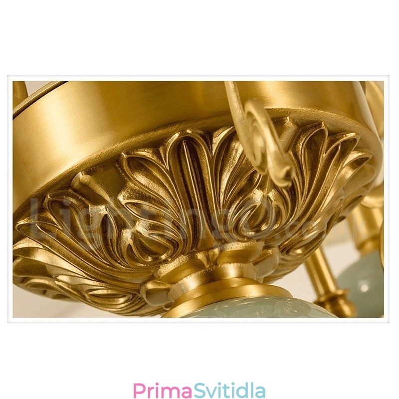 Pure Brass luxusní rustikální retro vintage mosazný keramický závěsný lustr na svíčku s látkovými stínidly