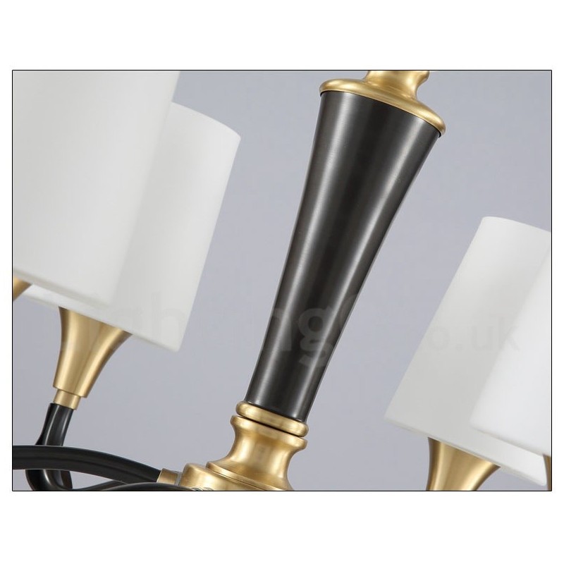 Pure Brass luxusní rustikální retro vintage mosazný kamenný závěsný svíčkový lustr se skleněnými stínidly