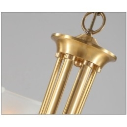 Pure Brass luxusní rustikální retro vintage mosazný závěsný svíčkový lustr se skleněnými stínidly