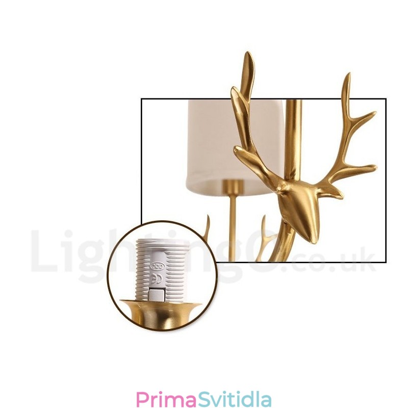 Pure Brass luxusní rustikální retro vintage mosazný závěsný svíčkový lustr s látkovými stínidly