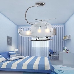 Jednoduchá dětská lampa Cartoon Glass Helicopter lamp