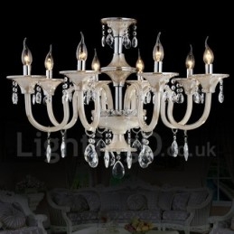 Křišťálový luxusní moderní moderní závěsný svíčkový lustr