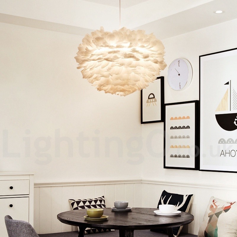 Vícebarevný lustr z peří moderní moderní závěsné světlo