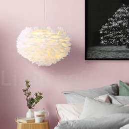 Vícebarevný lustr z peří moderní moderní závěsné světlo