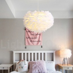 Vícebarevný lustr z peří moderní moderní závěsné světlo