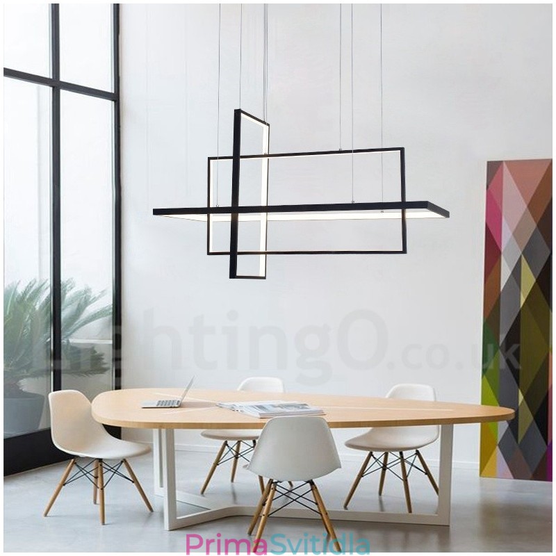 Stmívatelné lineární závěsné svítidlo s dálkovým ovládáním Ambient Light Lakované povrchy hliník Moderní design