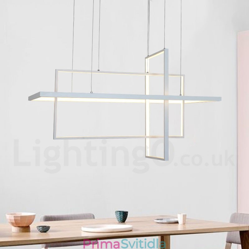 Stmívatelné lineární závěsné svítidlo s dálkovým ovládáním Ambient Light Lakované povrchy hliník Moderní design