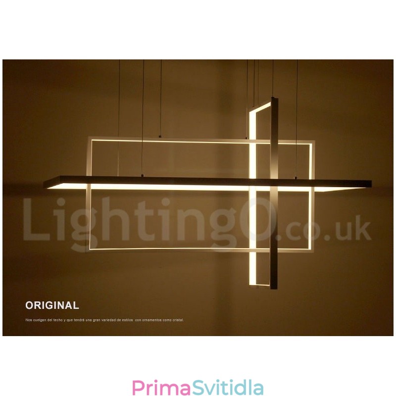 Stmívatelné lineární závěsné svítidlo s dálkovým ovládáním Ambient Light Lakované povrchy hliník Moderní design