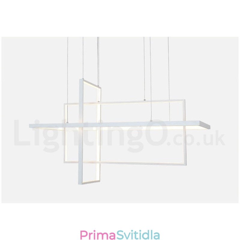Stmívatelné lineární závěsné svítidlo s dálkovým ovládáním Ambient Light Lakované povrchy hliník Moderní design