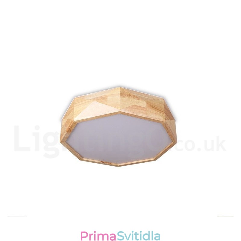 Stmívatelné dřevěné stropní svítidlo s akrylovým stínidlem stropní lampa v severském stylu