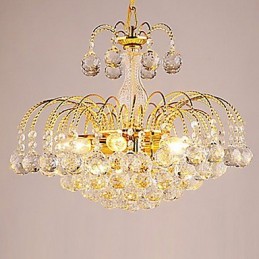 Evropský styl luxusní 3 světelný lustr s křišťálovými koulemi