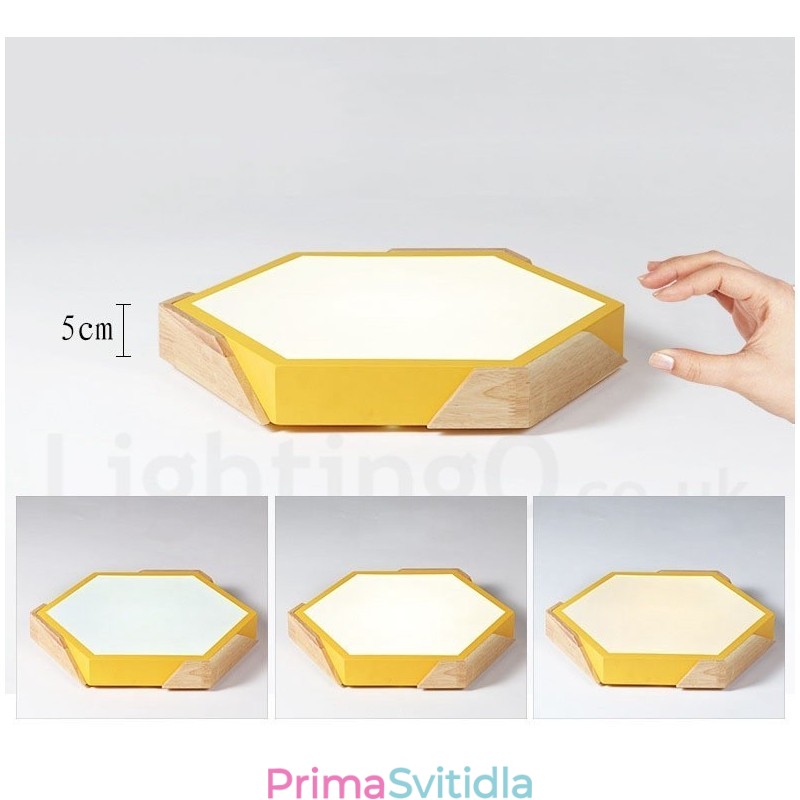 Stmívatelné Macaron Ultra tenké vícebarevné dřevěné stropní svítidlo s akrylovým stínidlem Stropní lampa v severském stylu