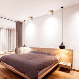 Dřevěné moderní designové mini stropní svítidlo s akrylovým stínidlem Speciální pro Lze použít také jako nástěnné svítidlo