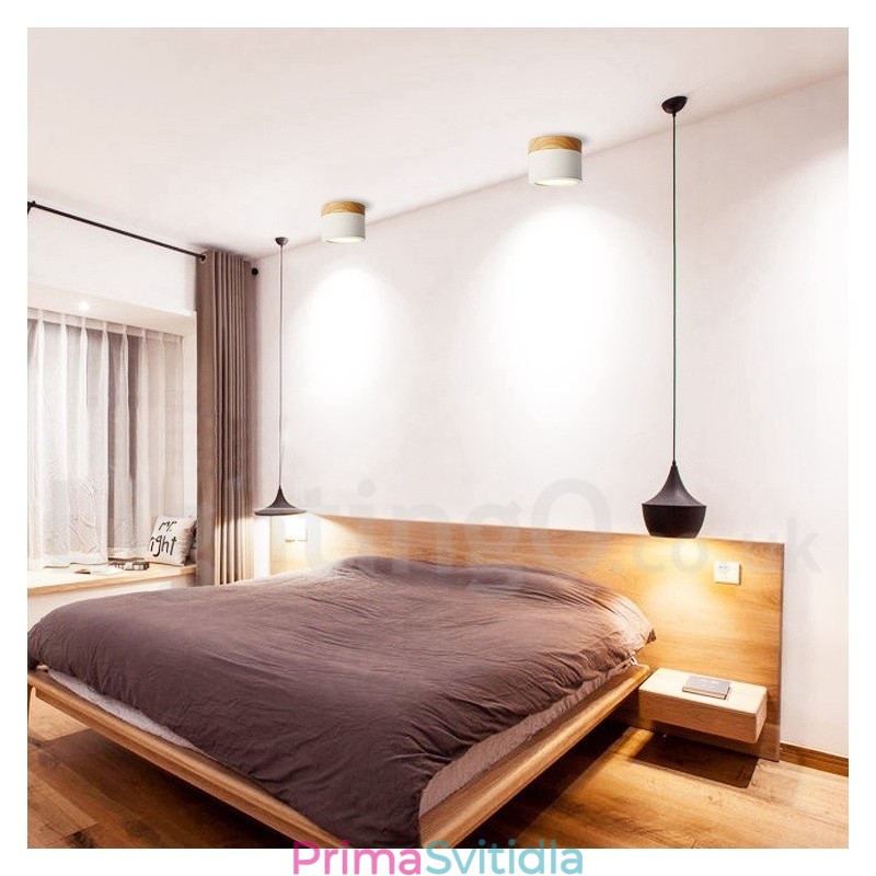 Dřevěné moderní designové mini stropní svítidlo s akrylovým stínidlem Speciální pro Lze použít také jako nástěnné svítidlo